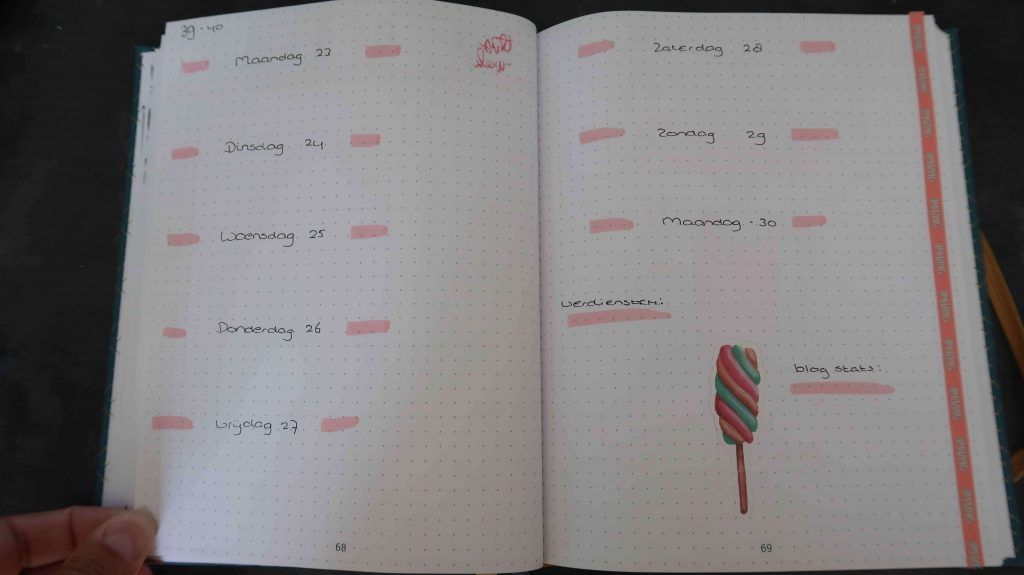 bullet journal, planner, diary September